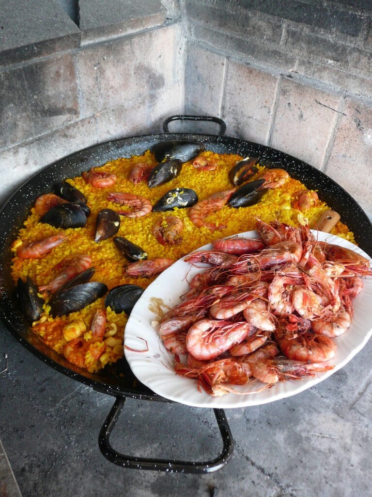 paella, spain, seafood, paella, paella, paella, paella, paella, seafood